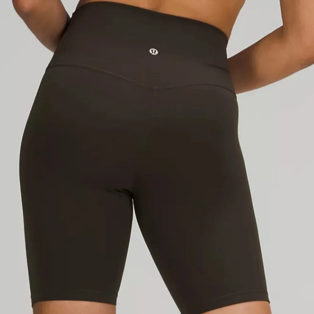 LULULEMON Align High-Rise Bike Short 8" Dark OLIVE Green NULU SIZE 6 PERFECT - Picture 2 of 8